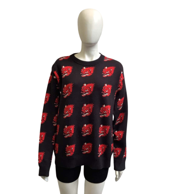 Divided H&M Mens  To Fit Size XL Patterned Jumper Red / Black