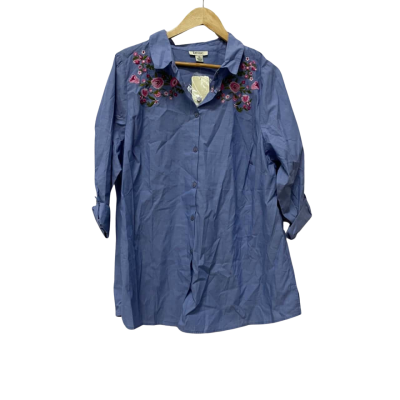 beme Womens  Size 18 Button Up Top Blue / Green / Pink  