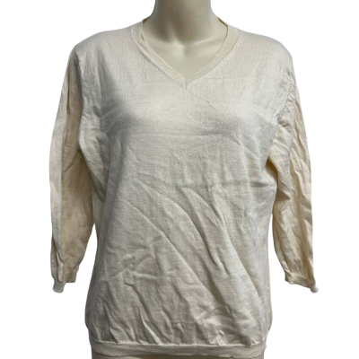 Tiferno Moda Size XL Beige V-Neck Jumper  