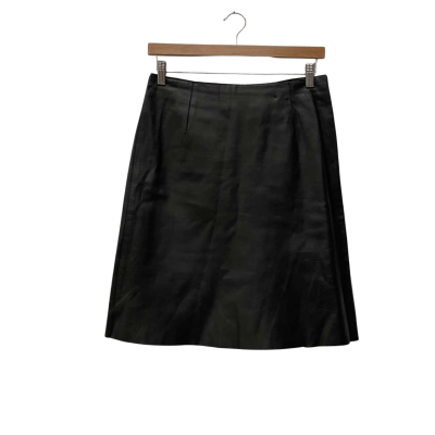  Vintage Barneys New York Womens  Size 10 Leather Skirt Black  
