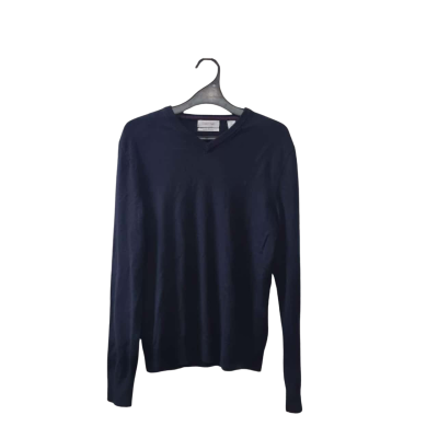 Calvin Klein Men's Size S V-Neck Jumper in Navy Blue 