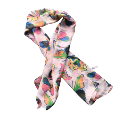 NWOT Brochier Soieries Women's  Size M Multicoloured 100% Silk Scarf 136 x 40 cm 