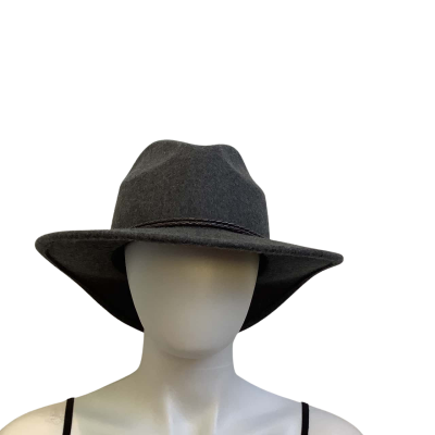Jacaru  Size M / 57 Outback Fedora Wool Hat W1847 Dark Grey 