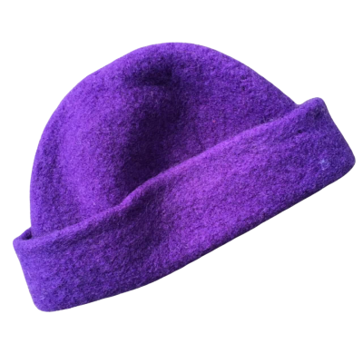  Womens  Size M Purple Felt Beanie Style Hat