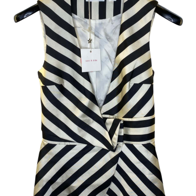 Sass & Bide Womens Vest Size 8 Black/ Off White / Striped 
