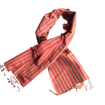 BNWT Artisan Angkor Scarf Pure Silk  Size L Multicoloured 168 x 43 cm 