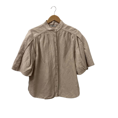 Country Road Womens  Size 14 Puffy Sleeve Blouse Beige 