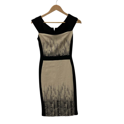 Joseph Ribkoff Womens  Size 6 Sleeveless Dress  Beige / Black  