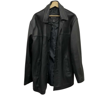 Roger David Mens Size L Leather Jacket Black  