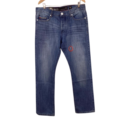 BNWT Cross Hatch Mens Size 36 Light Blue Straight Leg Jeans 